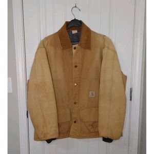 Carhartt 1989 Chore Barn Jacket Coat Blanket Lined XXL Brown Faded Distressed Vt